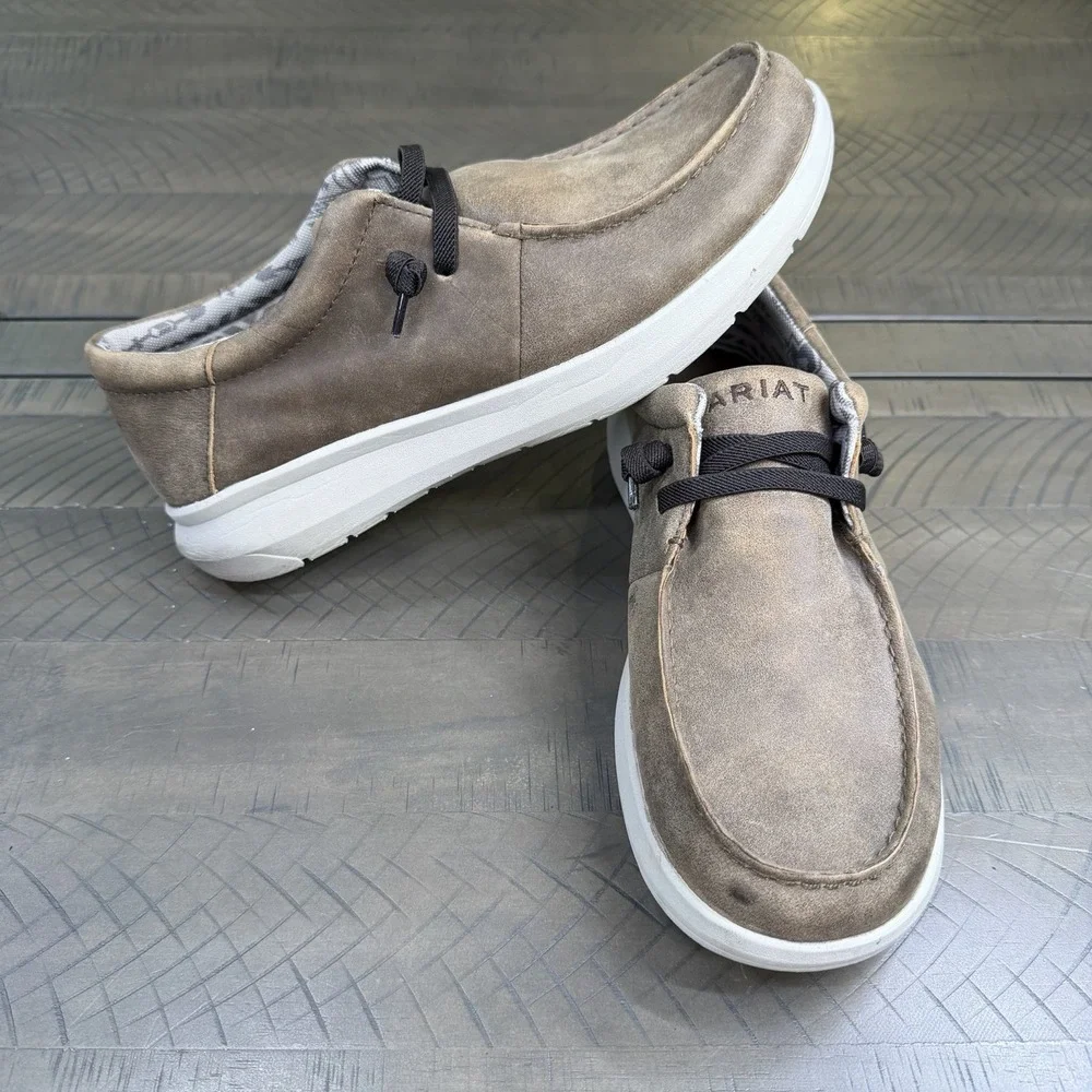 Ariat Hilo Brown Bomber Men's Sz 10 / 43 Moccasin Shoes Brown Slip On Boat Shoes
